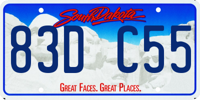 SD license plate 83DC55