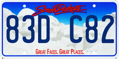 SD license plate 83DC82