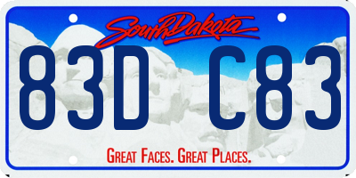 SD license plate 83DC83