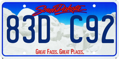 SD license plate 83DC92