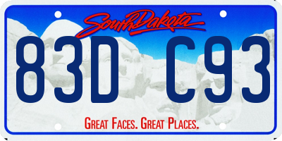 SD license plate 83DC93