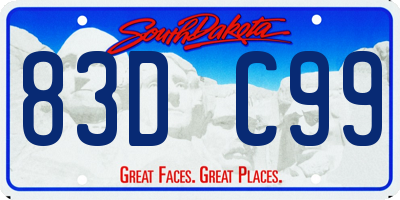 SD license plate 83DC99