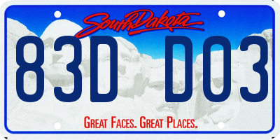 SD license plate 83DD03