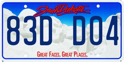 SD license plate 83DD04
