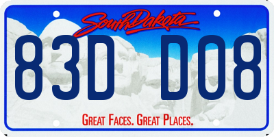 SD license plate 83DD08