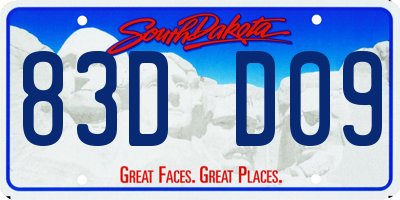 SD license plate 83DD09