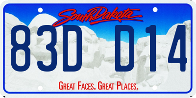 SD license plate 83DD14