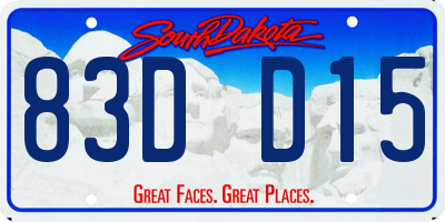 SD license plate 83DD15