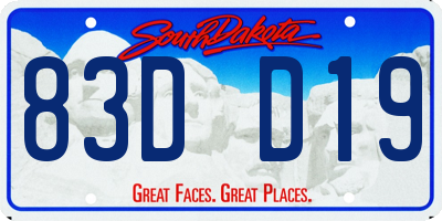 SD license plate 83DD19
