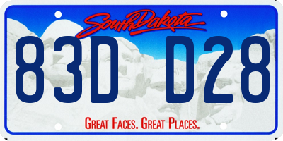 SD license plate 83DD28