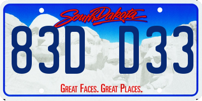 SD license plate 83DD33