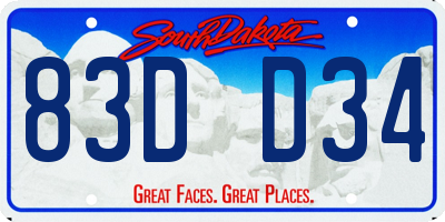 SD license plate 83DD34