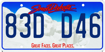 SD license plate 83DD46