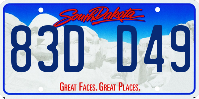 SD license plate 83DD49