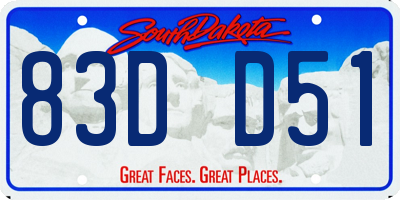 SD license plate 83DD51