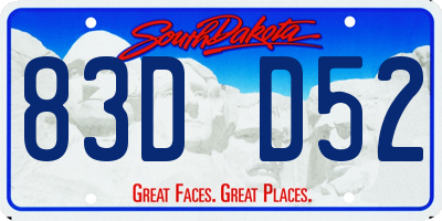 SD license plate 83DD52