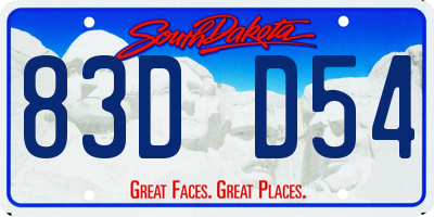SD license plate 83DD54