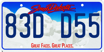 SD license plate 83DD55