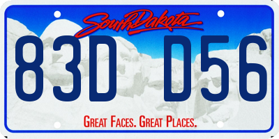 SD license plate 83DD56
