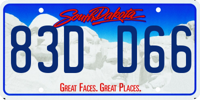 SD license plate 83DD66