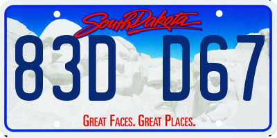 SD license plate 83DD67