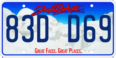 SD license plate 83DD69