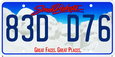 SD license plate 83DD76