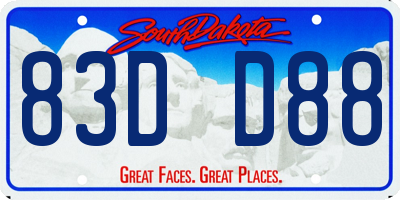 SD license plate 83DD88