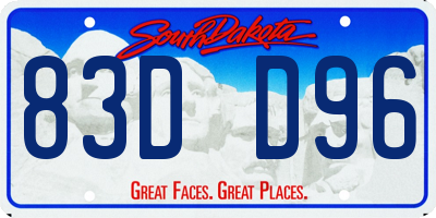 SD license plate 83DD96