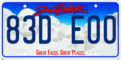 SD license plate 83DE00