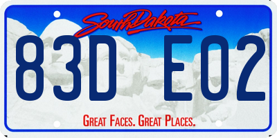 SD license plate 83DE02