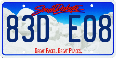 SD license plate 83DE08