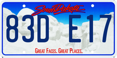 SD license plate 83DE17