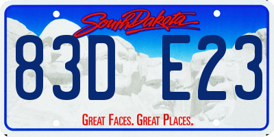 SD license plate 83DE23