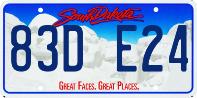 SD license plate 83DE24