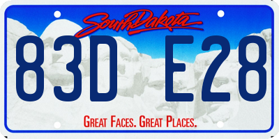 SD license plate 83DE28