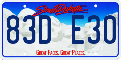 SD license plate 83DE30