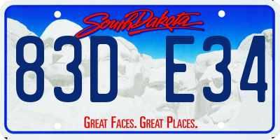 SD license plate 83DE34