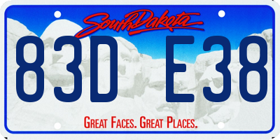 SD license plate 83DE38