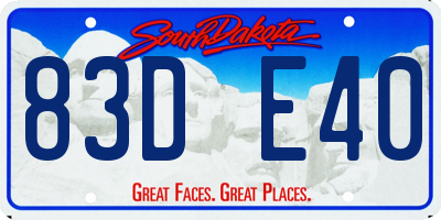 SD license plate 83DE40