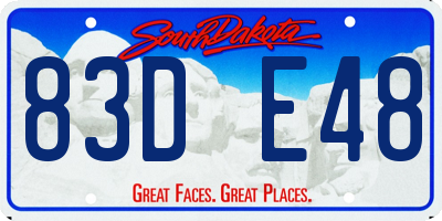 SD license plate 83DE48
