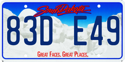 SD license plate 83DE49