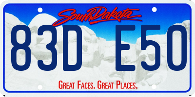 SD license plate 83DE50