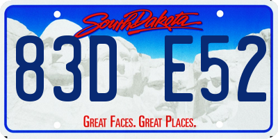 SD license plate 83DE52