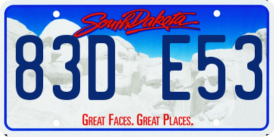 SD license plate 83DE53