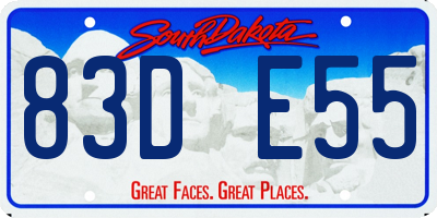 SD license plate 83DE55