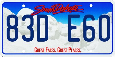 SD license plate 83DE60
