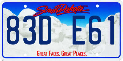 SD license plate 83DE61