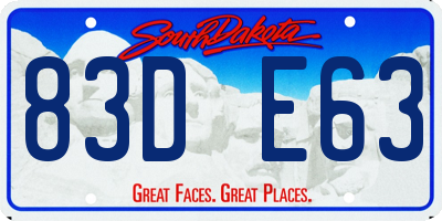 SD license plate 83DE63