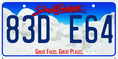 SD license plate 83DE64